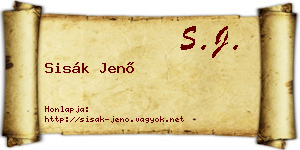 Sisák Jenő névjegykártya