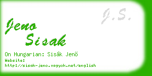jeno sisak business card