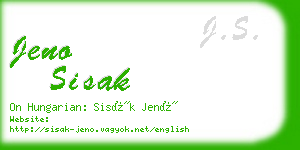 jeno sisak business card